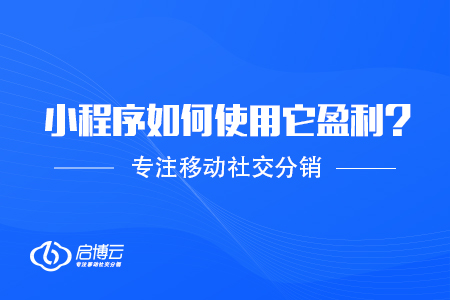 小程序如何使用它盈利？